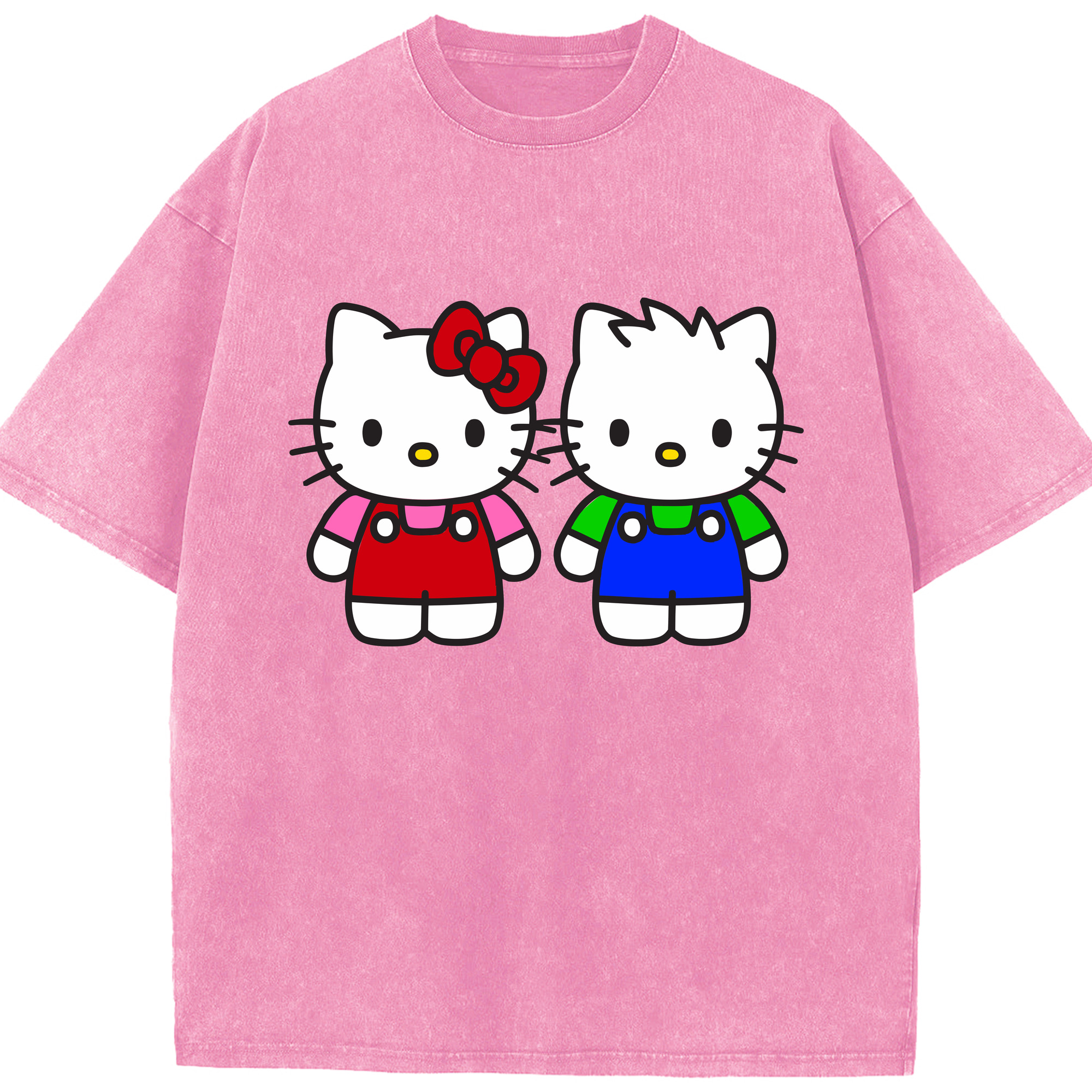 （画像用） Hello Kitty ハローキティ 綿100% ヴィンテージ風 半袖Tシャツ（フロントプリント）
